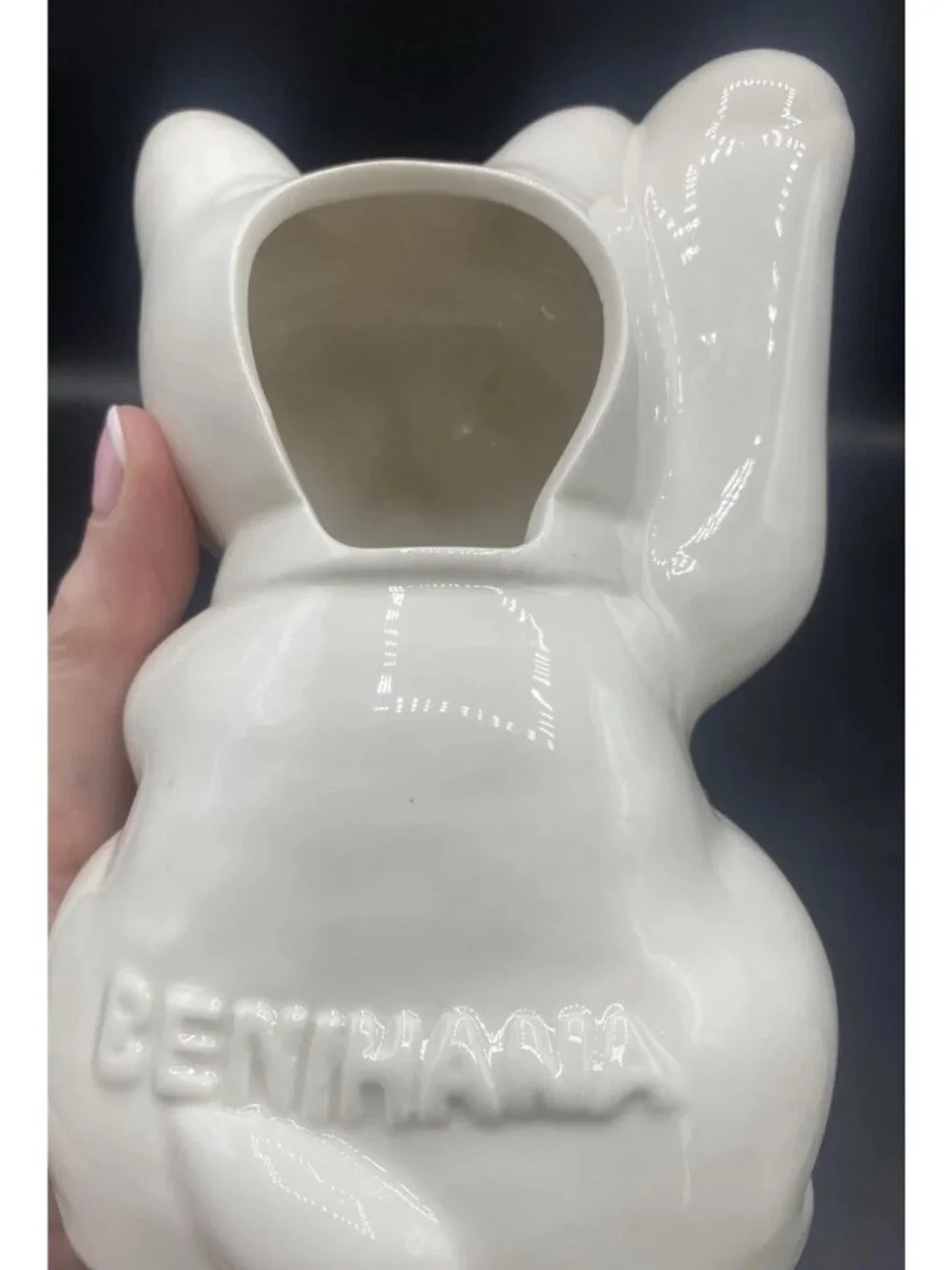 Benihana Maneki Neko Lucky Cat White Tiki Mugs Right Paw Raised Lot of 2